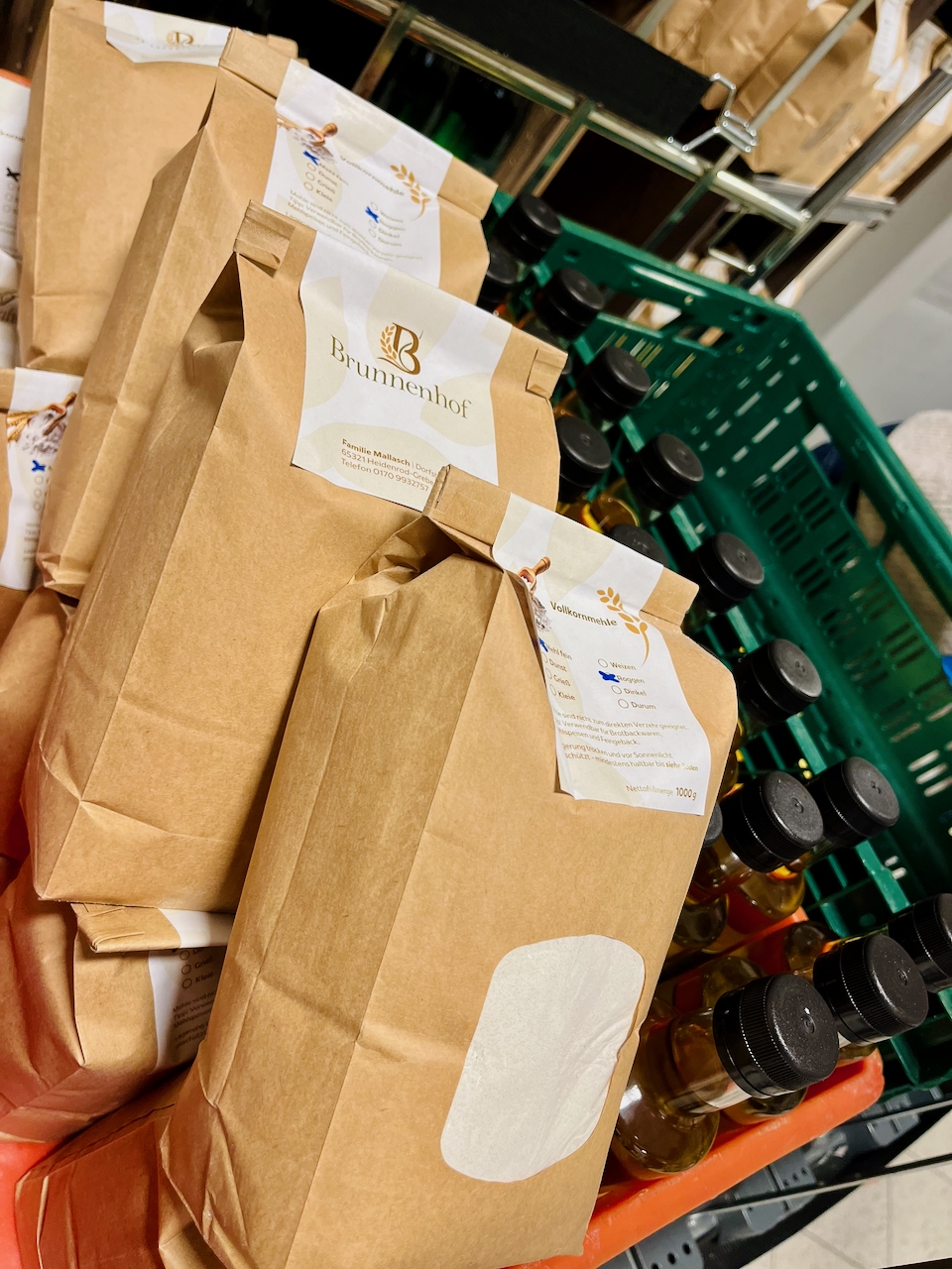 Brunnenhof-Grebenroth-REWE-2026-6-1 Regionales Rapsöl erster Güte und feinste Mehle heute im Einrich eingetroffen!