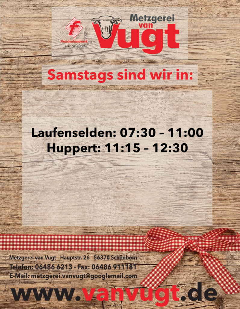 Samstag-797x1024 Metzgerei van Vugt – ist in 27 Dörfern im Rhein-Lahn-Kreis präsent